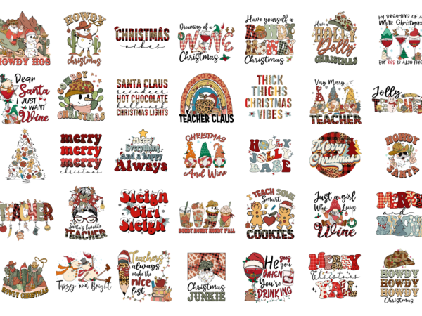 37 xmas shirt designs bundle for commercial use, christmas t-shirt, xmas png file, xmas digital file, christmas gift, christmas download, xm