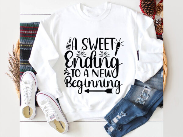 A sweet ending to a new beginning svg design, new year 2024,new year decorations 2024, new year decorations, new year hats 2024,new year ear