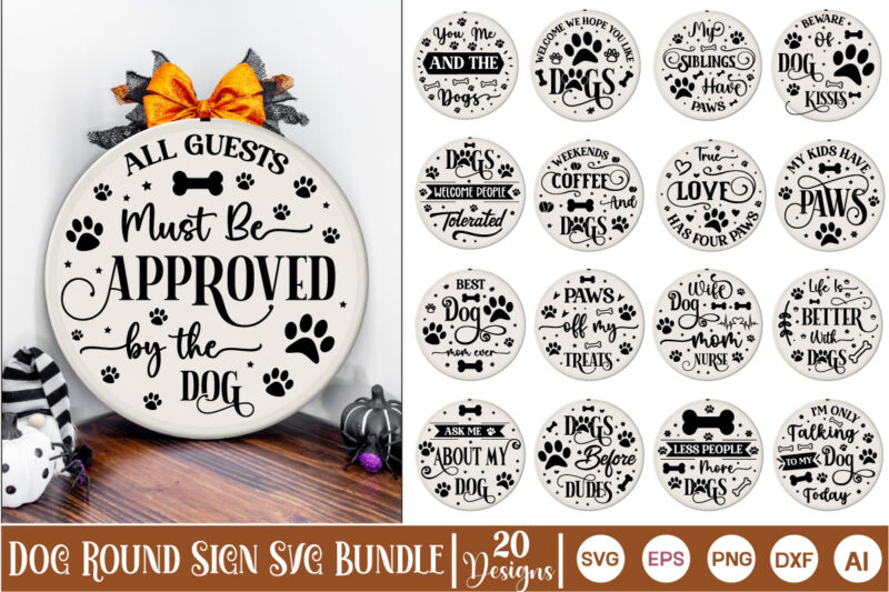 Dog Round Sign Svg Bundle, Dog T-Shirt Bundle, Dog SVG Design, Dog Round Sign SVG, Dog Christmas Round Sign SVG, dog welcome sign, dog door