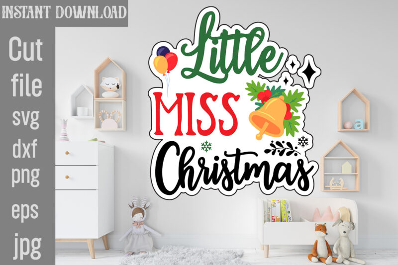 Christmas Stickers Bundle,Christmas T-Shirt Bundle , On sell Designs, Big Sell Designs,Christmas Vector T-Shirt Design , Santa Vector T-Shir