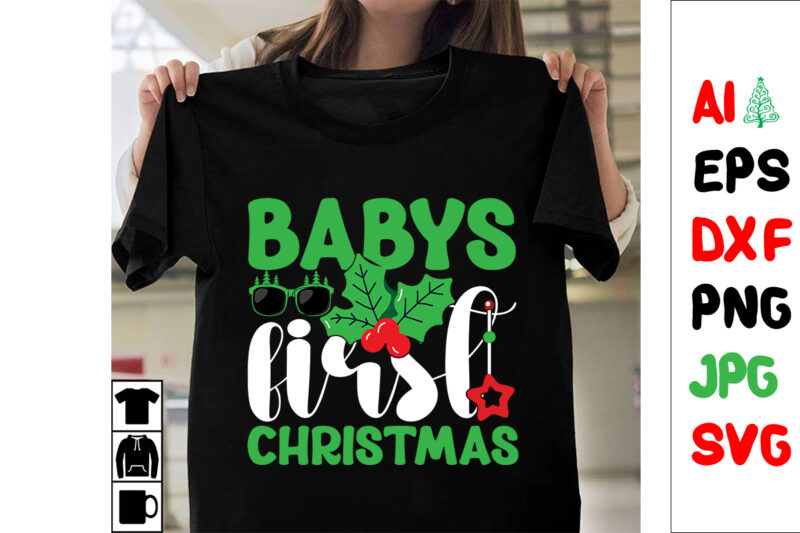 babys first christmas SVG Cut File , babys first christmas T-shirt Design , babys first christmas Vector Desighn , Christmas 2023.