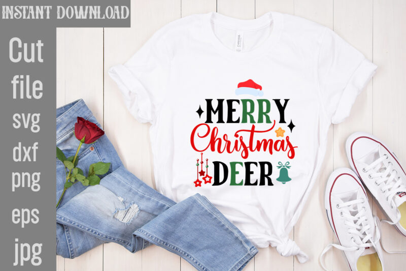 Christmas T-shirt Bundle , On sell Designs, Big Sell Designs,Christmas Vector T-Shirt Design , Santa Vector T-Shir