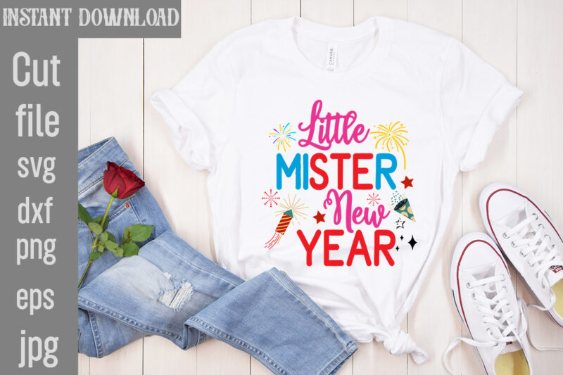 Happy New Year T-shirt Designs Bundle,20 Designs,Happy New Year SVG Bundle, Hello 2024 Svg, New Year Decoration, New Year Sign,