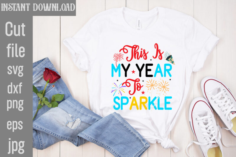 Happy New Year T-shirt Designs Bundle,20 Designs,Happy New Year SVG Bundle, Hello 2024 Svg, New Year Decoration, New Year Sign,