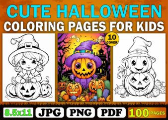 Cute Halloween Coloring Book For Kid 5 t shirt vector file