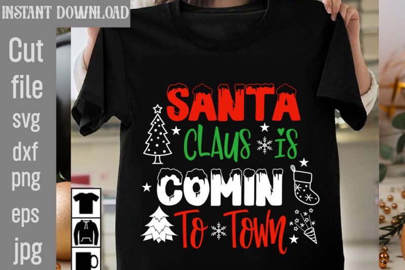 Christmas T-shirt Bundle , On sell Designs, Big Sell Designs,Christmas Vector T-Shirt Design , Santa Vector T-Shir