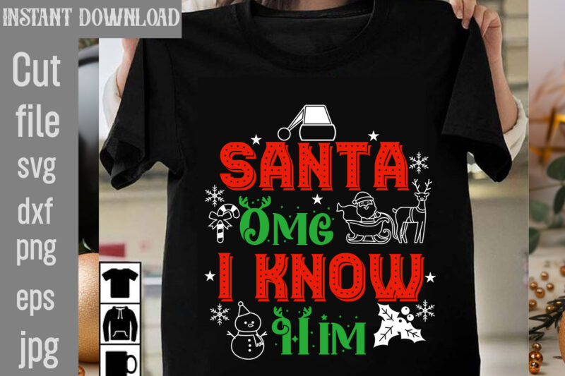 Christmas T-shirt Bundle , On sell Designs, Big Sell Designs,Christmas Vector T-Shirt Design , Santa Vector T-Shir