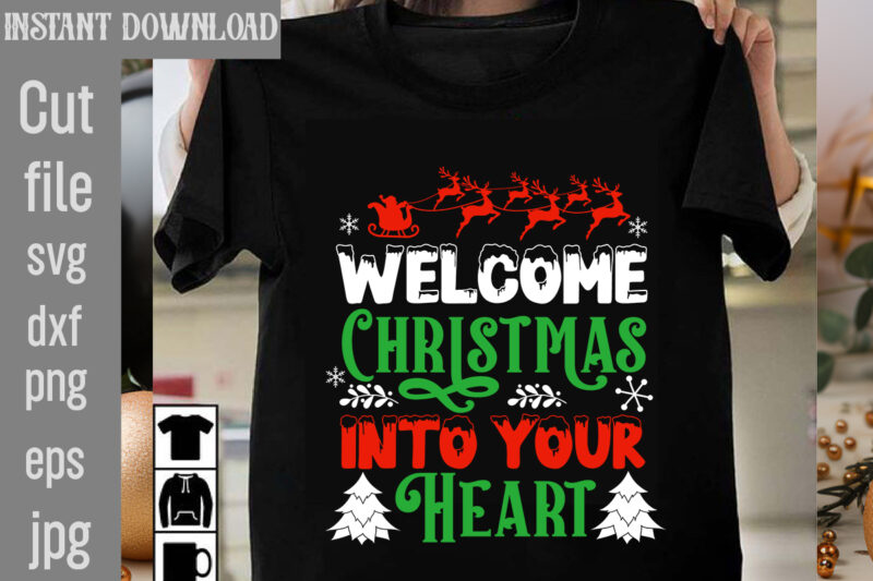 Christmas T-shirt Bundle , On sell Designs, Big Sell Designs,Christmas Vector T-Shirt Design , Santa Vector T-Shir