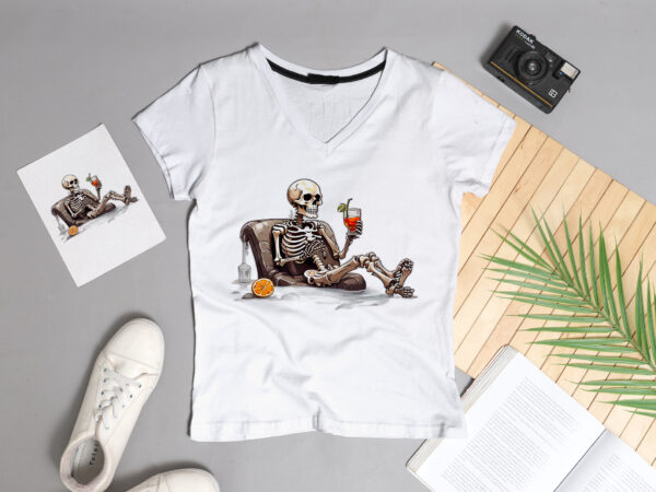 Skull drinking t-shirt