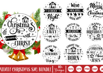 Nativity Christmas Svg Bundle, Christian Round Ornaments, Nativity Christmas T-Shirt Bundle, Nativity Christmas Svg Bundle, Nativity Chris