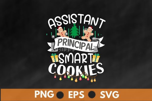 Assistant Principal Of Smart Cookies Gingerbread Christmas T-Shirt design vector, cookies, christmas, assistant, principal, smart, gingerbre