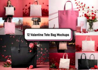 Valentines Day Tote Bag Mockup Bundle t shirt vector art