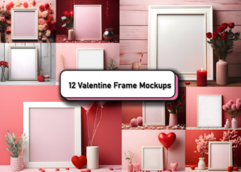 Valentine Wall Art Poster Frame Mockup Bundle t shirt vector art