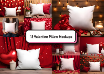 Valentines Day Pillow Mockup Bundle