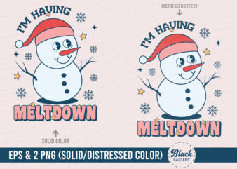 Retro Winter Snowman Sublimation PNG & EPS t shirt design online