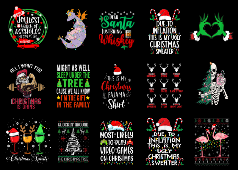 15 Christmas Shirt Designs Bundle For Commercial Use Part 21, Christmas T-shirt, Christmas png file, Christmas digital file, Christmas gift,