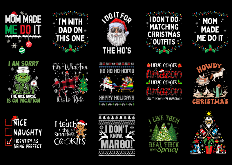 15 Christmas Shirt Designs Bundle For Commercial Use Part 25, Christmas T-shirt, Christmas png file, Christmas digital file, Christmas gift,