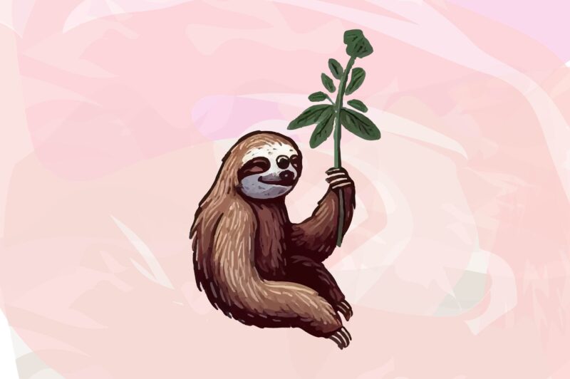 Sloth Animals Watercolor PNG Clipart