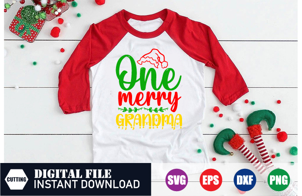 One Merry Grandma Svg, Merry Christmas, Grandma Svg, christmas quotes shirt, merry christmas 2023 shirt, santa svg cut
