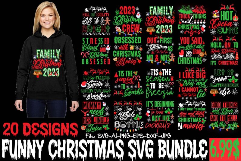 Christmas T-shirt Bundle ,60 Designs On sell Designs, Big Sell Designs,Christmas Vector T-Shirt Design ,