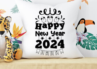 Happy New Year 2024 T-shirt Design ,Happy New Year 2024 SVG Cut File ,Happy New Year 2024 Vector Design ,New Year Design .