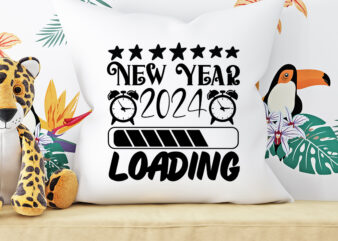 New Year 2024 loading T-shirt Design, New Year 2024 loading SVG Cut File , New Year 2024 loading Vector Design , New Year.