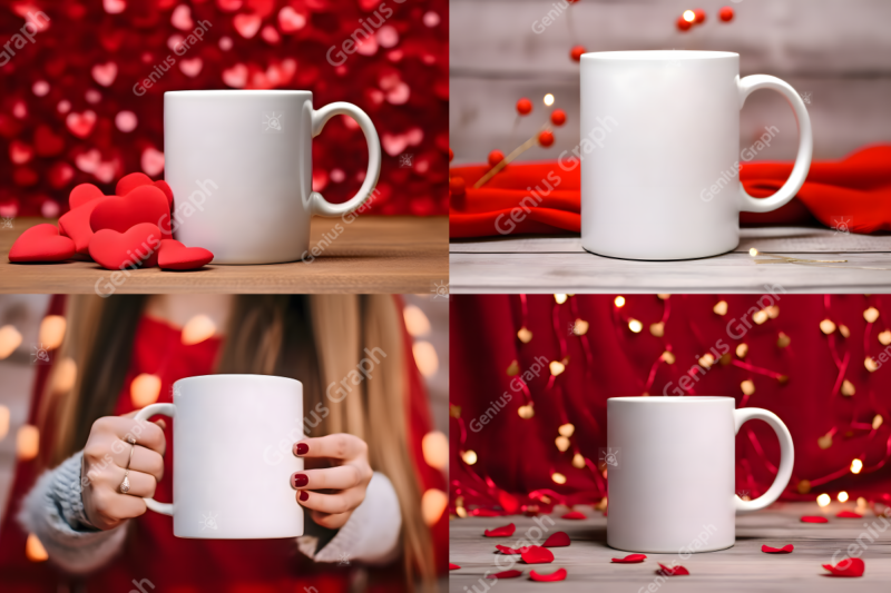 Valentines Day Mug Mockup Bundle, Valentine Coffee Cup Mockups