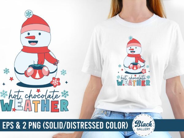 Winter snowman sublimation png & eps t shirt design for sale