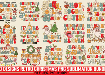 Retro Christmas PNG Sublimation Bundle,20 Designs,on Sell Design,Big Sell Design,Png Bundle,Christmas T-shirt Designs