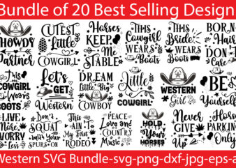 Western T-shirt Bundle,20 Designs,on sell Designs,Cowgirl Svg Png Bundle,PNG T-shirt Bundle,T-shirt Designs