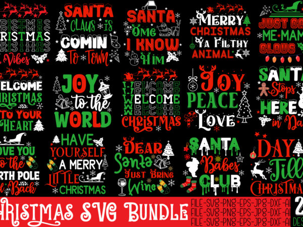 Christmas t-shirt bundle , on sell designs, big sell designs,christmas vector t-shirt design , santa vector t-shir