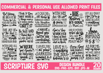 Scripture SVG Bundle,Scripture T-shirt Designs,Scripture SVG Bundle, Christian Svg Bundle, Religious Svg Bundle, Jesus Quote Svg Bundle, Chr