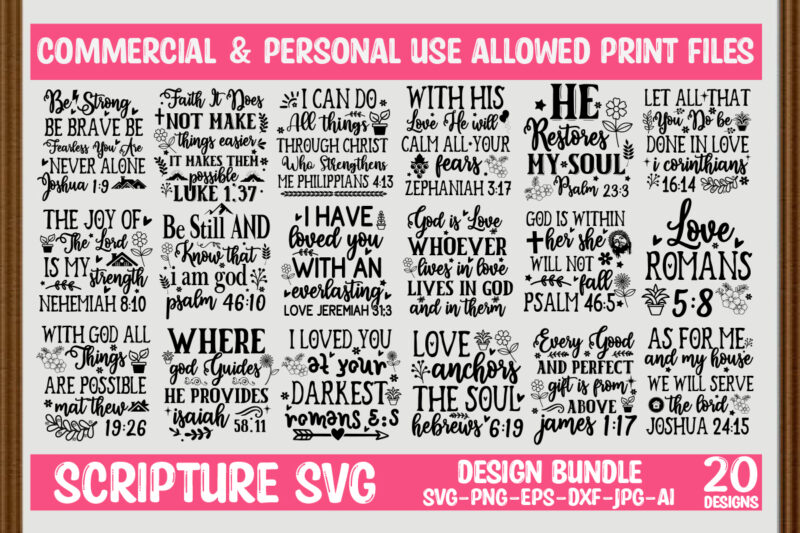 Scripture SVG Bundle,Scripture T-shirt Designs,Scripture SVG Bundle, Christian Svg Bundle, Religious Svg Bundle, Jesus Quote Svg Bundle, Chr