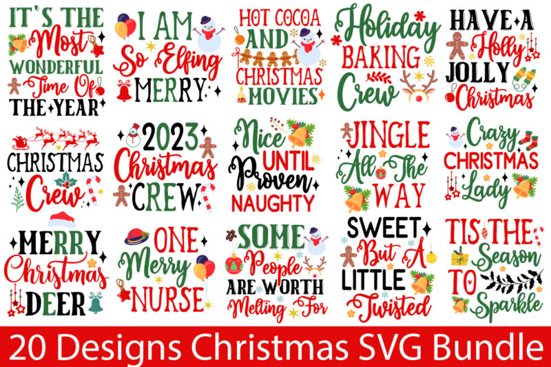 Christmas T-shirt Bundle , On sell Designs, Big Sell Designs,Christmas Vector T-Shirt Design , Santa Vector T-Shir