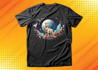 Llama on the Moon T-Shirt