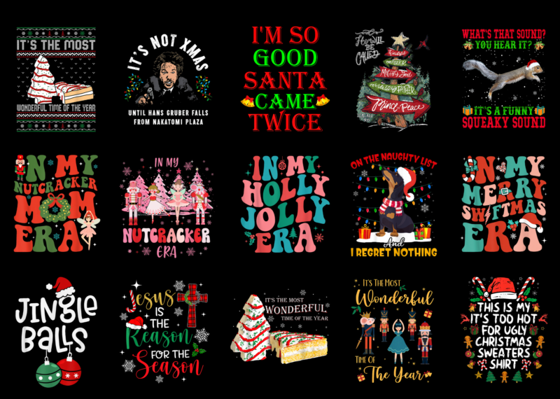 15 Christmas Shirt Designs Bundle For Commercial Use Part 27, Christmas T-shirt, Christmas png file, Christmas digital file, Christmas gift,