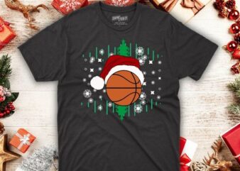 Basketball Christmas Ball Santa Hat Xmas Sport T-Shirt design vector