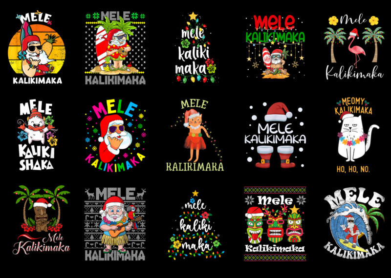 15 Mele Kalikimaka Shirt Designs Bundle For Commercial Use Part 3, Mele Kalikimaka T-shirt, Mele Kalikimaka png file, Mele Kalikimaka digita