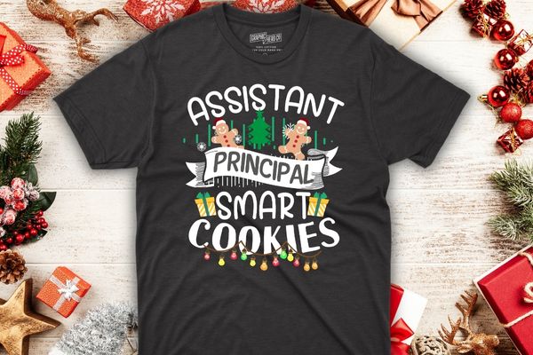 Assistant Principal Of Smart Cookies Gingerbread Christmas T-Shirt design vector, cookies, christmas, assistant, principal, smart, gingerbre