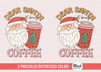 Retro Christmas Coffee Quote PNG & EPS t shirt design online