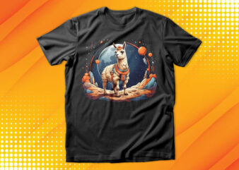 Llama on the Moon T-Shirt
