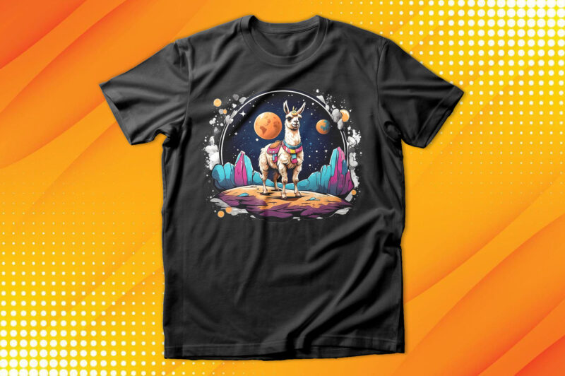 Llama on the Moon T-Shirt