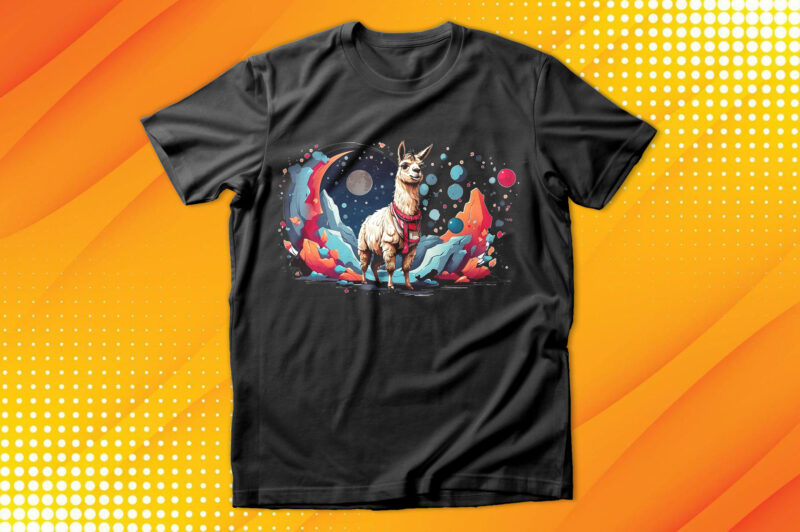 Llama on the Moon T-Shirt