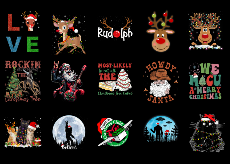 15 Christmas Shirt Designs Bundle For Commercial Use Part 36, Christmas T-shirt, Christmas png file, Christmas digital file, Christmas gift,