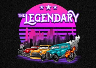 legendary vehicle t shirt vector graphic