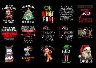 15 Christmas Shirt Designs Bundle For Commercial Use Part 38, Christmas T-shirt, Christmas png file, Christmas digital file, Christmas gift,