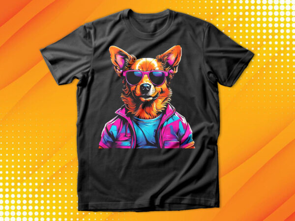 Cute dog with sunglasses t-shirt