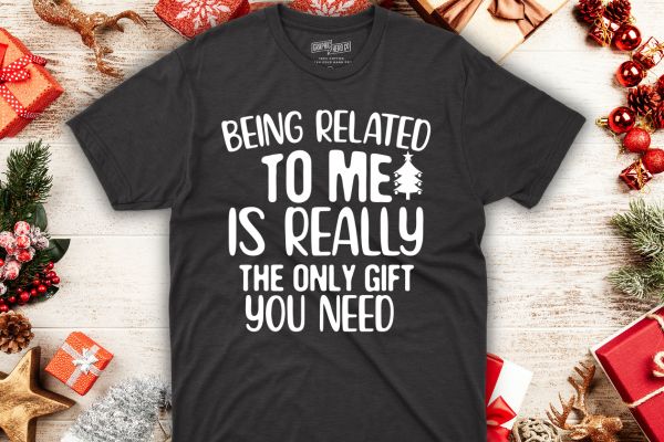 Being related to me funny christmas family t-shirt design vector, christmas, family, xmas, pajamas, related, funny, t-shirt design, christma