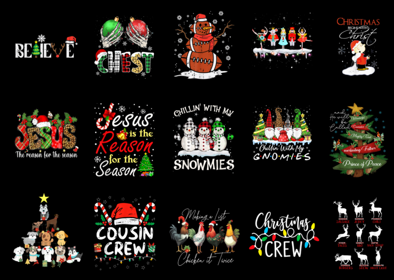 15 Christmas Shirt Designs Bundle For Commercial Use Part 10, Christmas T-shirt, Christmas png file, Christmas digital file, Christmas gift