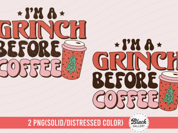 Retro christmas coffee quote png & eps t shirt design online
